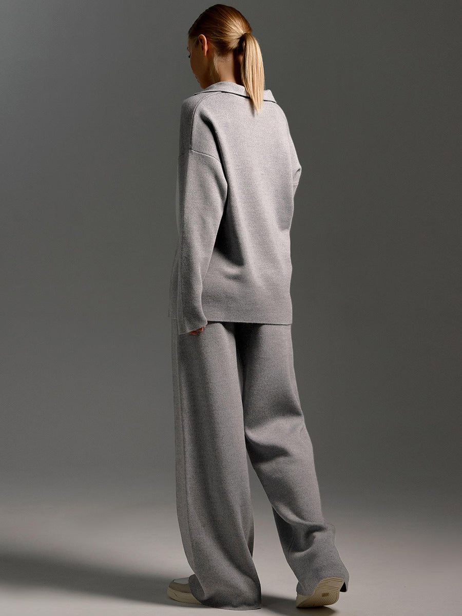 ZandRust Lounge Set Dames met Oversized Sweater en Wijde Broek