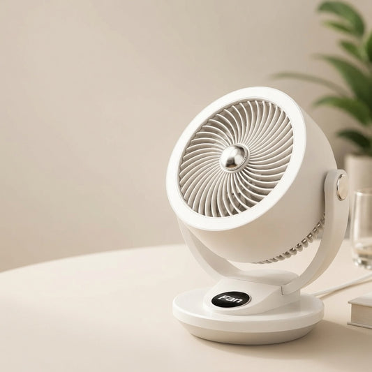 WindSfeer Compacte Tafelventilator Stil USB of Netvoeding 360° Luchtcirculatie