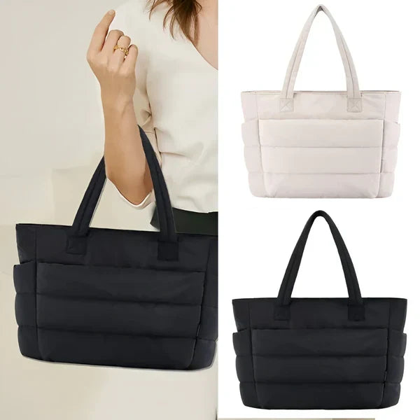 PuffLuxe Draagtas – Ruime Gewatteerde Tas voor Werk en School
