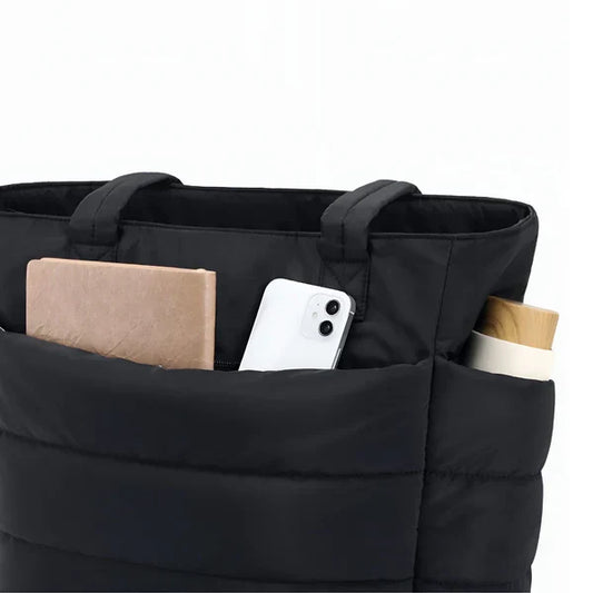 PuffLuxe Draagtas – Ruime Gewatteerde Tas voor Werk en School