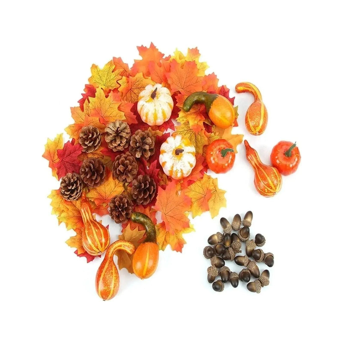 HerfstPomp Set van 7 Kunstpompoenen voor Herfstdecoratie