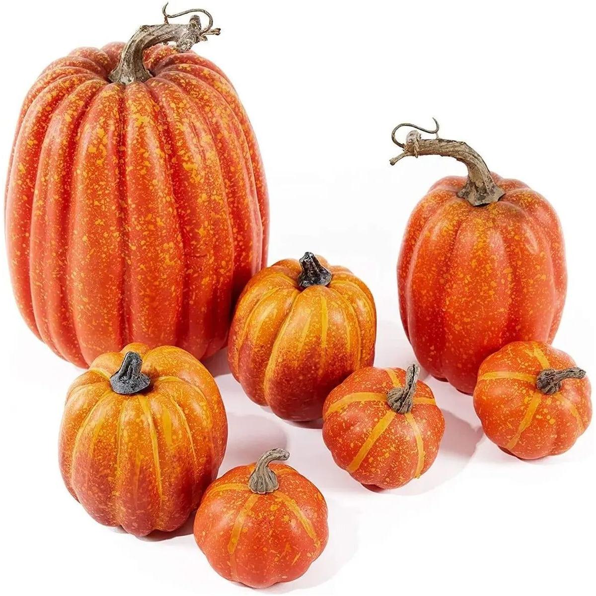 HerfstPomp Set van 7 Kunstpompoenen voor Herfstdecoratie