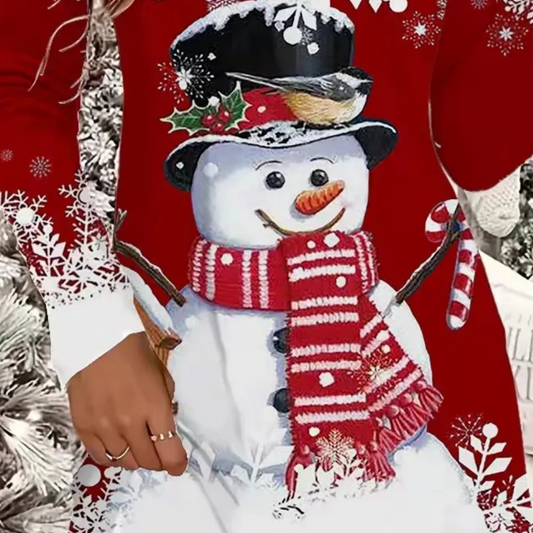 Brinelle Kerstjurk Dames – Feestelijke Jurk met Vrolijke Kerstprint