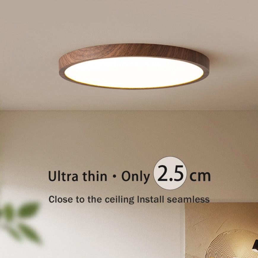 LumaRond LED Plafondlamp met 3 Lichtstanden in Walnootlook