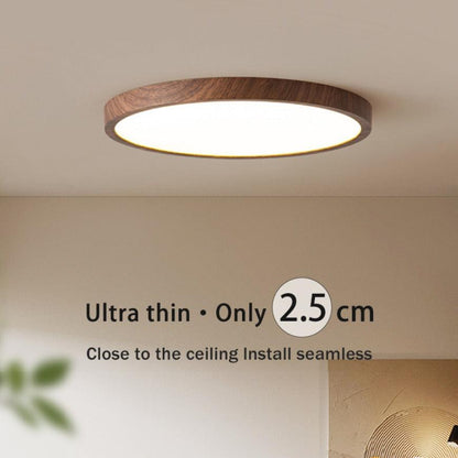 LumaRond LED Plafondlamp met 3 Lichtstanden in Walnootlook