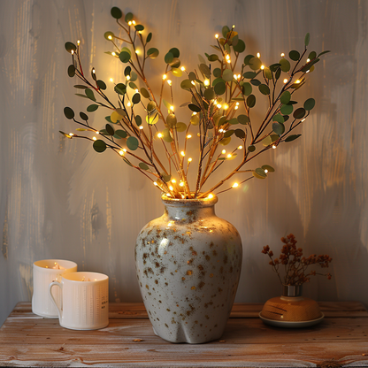 BloesemGloed Eucalyptus LED Takverlichting met Warm Licht