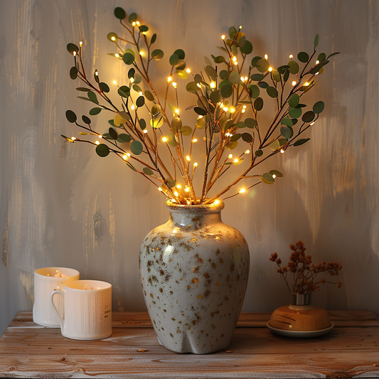 BloesemGloed Eucalyptus LED Takverlichting met Warm Licht