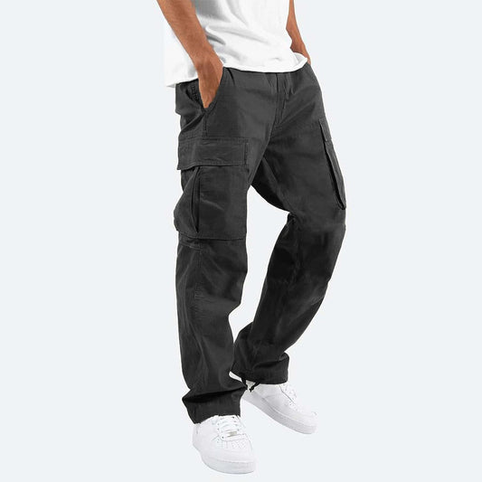 Heren Relaxed Fit Cargobroek – Comfortabele Broek met Ruime Zakken