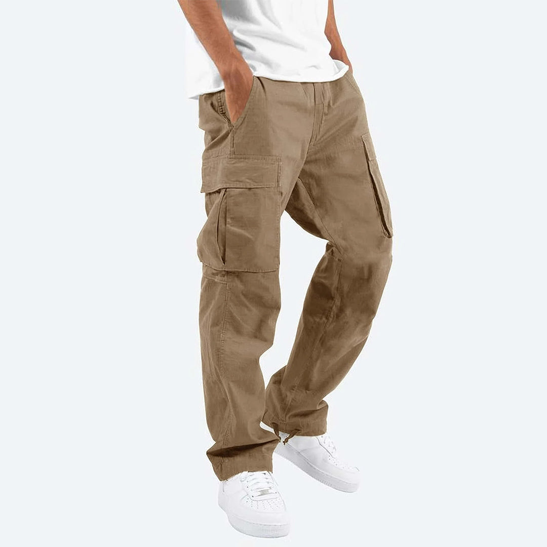 Heren Relaxed Fit Cargobroek – Comfortabele Broek met Ruime Zakken