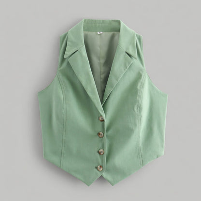 Veloria dames gilet met knoopsluiting elegant licht getailleerd
