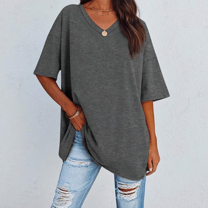 Evelien Top – Comfortabele Katoenen Dames Top met V-hals