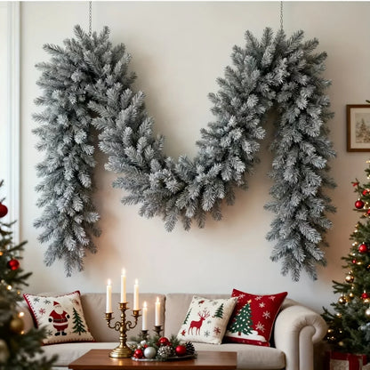 Sneeuwdenna – Besneeuwde Kunstkerstkrans voor Deur en Muur