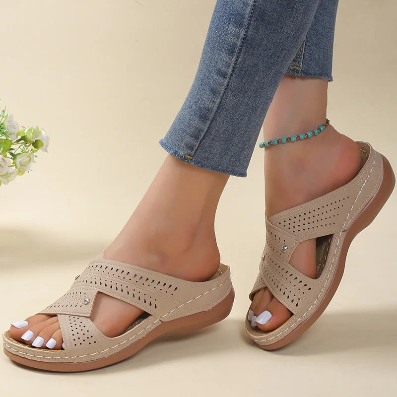LuchtComfort Dames Sandalen met Orthopedisch Voetbed en Ventilatie