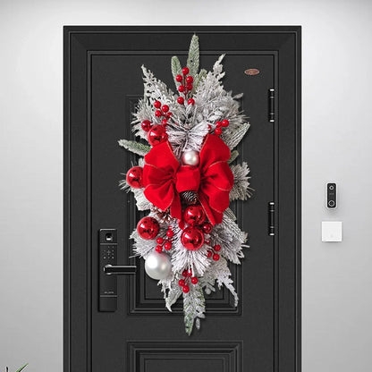 Roodgoudgloed – Kerstkrans 45 cm met Bessen, Dennenappels en LED-optie