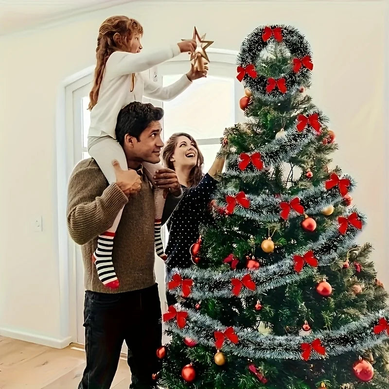 Kerstslinger – Decoratieve Slinger met Strik voor Boom en Feestdecoratie