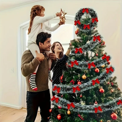 Kerstslinger – Decoratieve Slinger met Strik voor Boom en Feestdecoratie