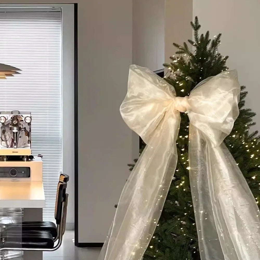 Parelschitter – Grote Parelmoer Kerststrik voor Kerstboom en Feestdecoratie