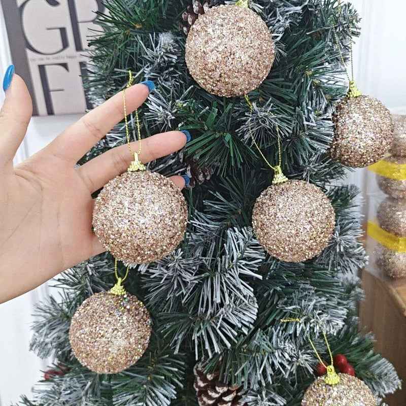 Glitter Kerstballen Set – Kerstboomversiering van 6 cm