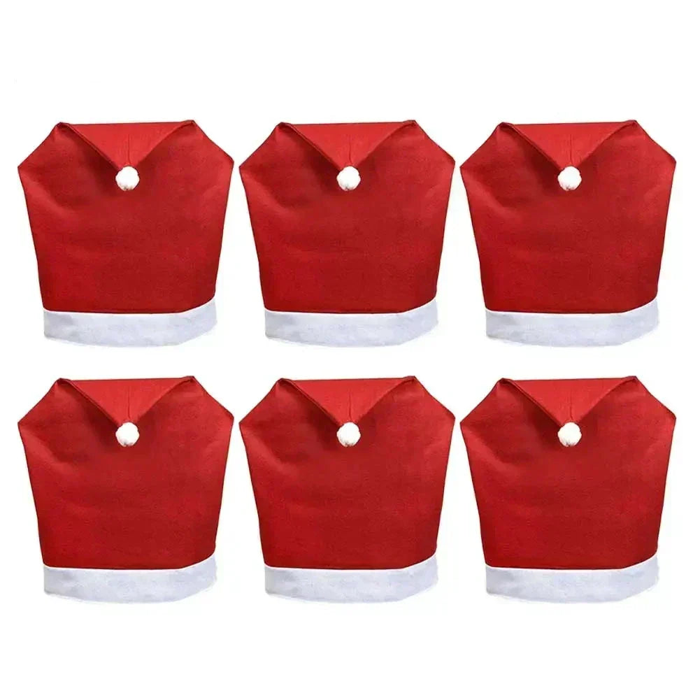 Kerstman Stoelhoes Rood-Wit, Kerstdecoratie voor Eetkamerstoelen