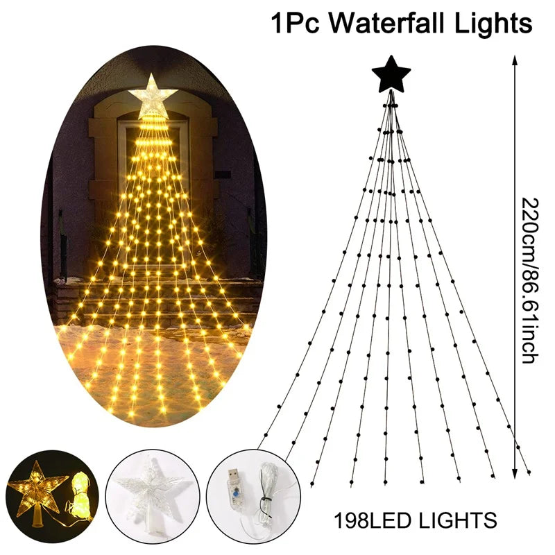 Sterrenval LED Kerstverlichting – 198 LED's, 2,2 Meter