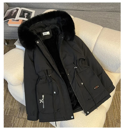 Noor Dames Winterjas met Capuchon en Verstelbare Taille