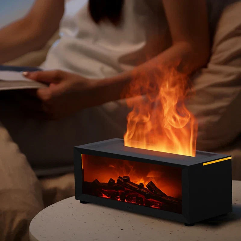 Aroma Diffuser met Vlam Effect – 4-in-1 met Timer en 7 Kleuren