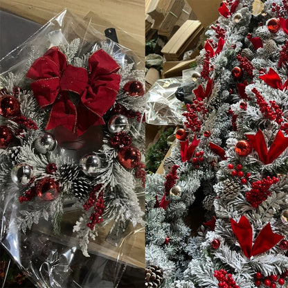 Winterweelde Kerstkrans en Slinger – Gevlokte PVC Kerstdecoratie