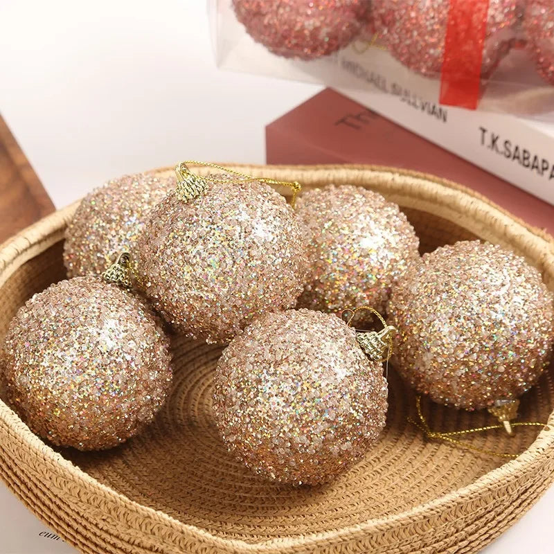 Glitter Kerstballen Set – Kerstboomversiering van 6 cm