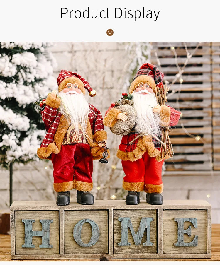 Kerstmanpop Feestdecoratie – 30 cm Kerstfiguur voor Binnen