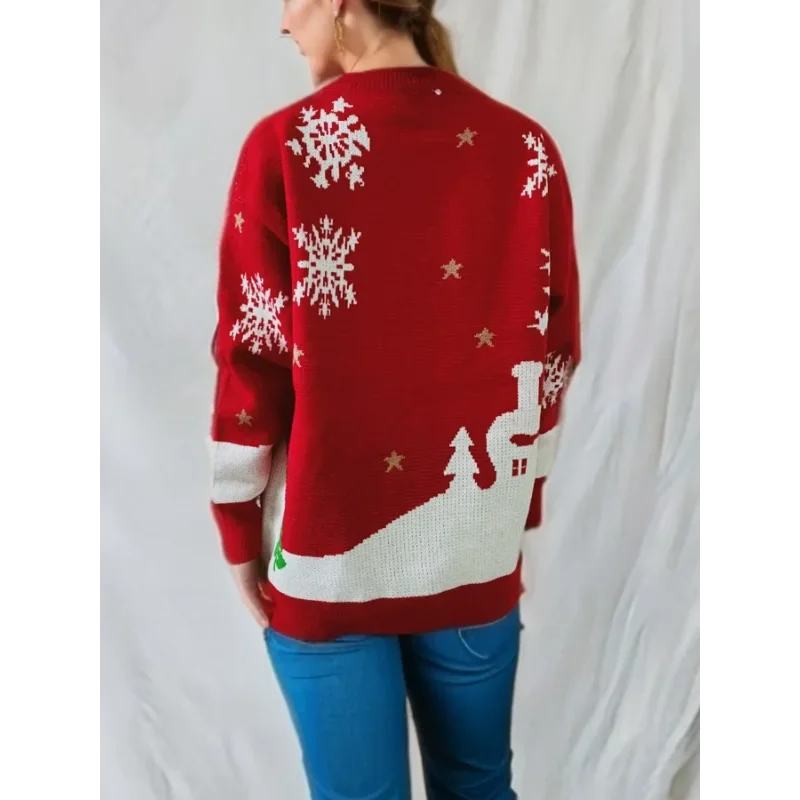Trui met peperkoekmannetje en kerstmotief, lange mouwen, ronde hals