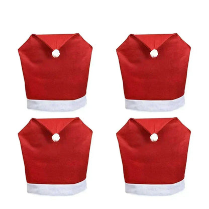 Kerstman Stoelhoes Rood-Wit, Kerstdecoratie voor Eetkamerstoelen