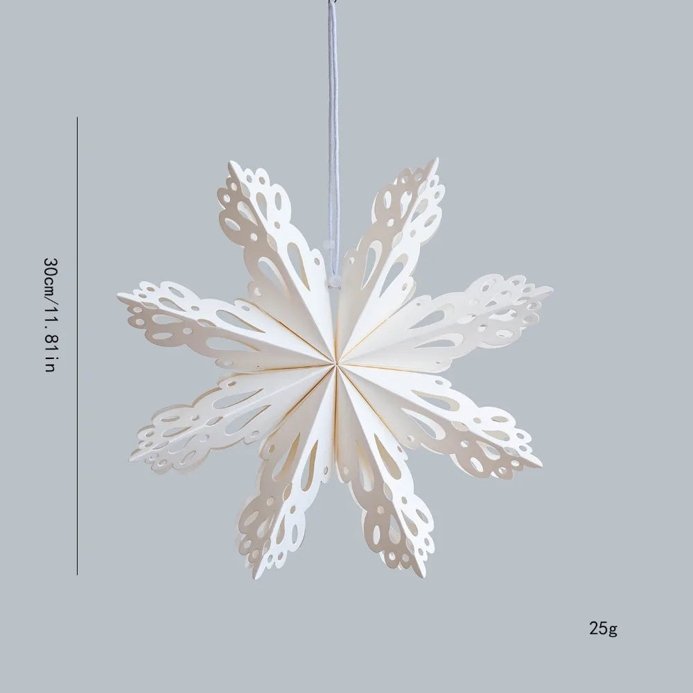 Winterster 3D Sneeuwvlok Lampenkap voor Kerstdecoratie 30 cm