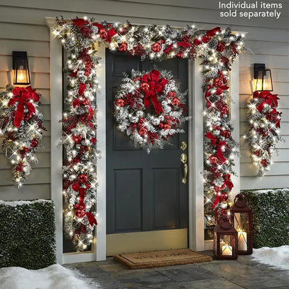 Winterweelde Kerstkrans en Slinger – Gevlokte PVC Kerstdecoratie