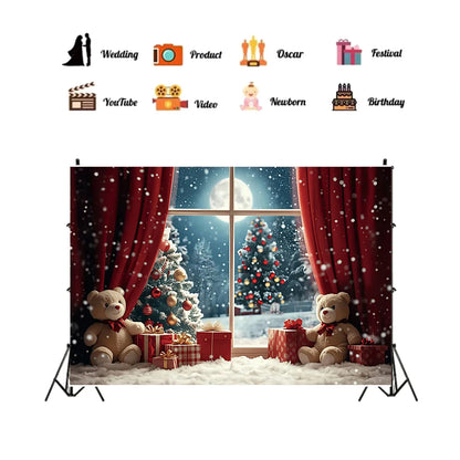 Kerstknuffel Wandtapijt – Feestelijke Kerstdecoratie met Beren