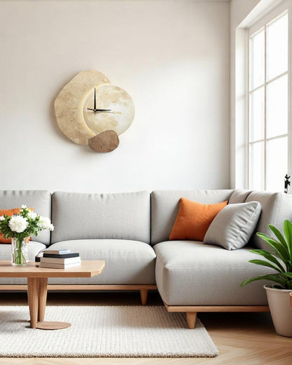 Maantijd Wandklok – Moderne Asymmetrische Klok met Licht