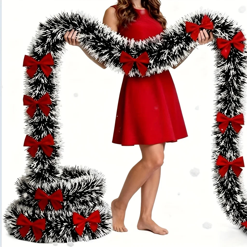 Kerstslinger – Decoratieve Slinger met Strik voor Boom en Feestdecoratie