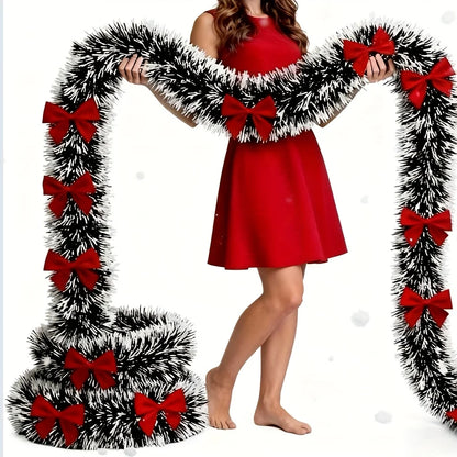 Kerstslinger – Decoratieve Slinger met Strik voor Boom en Feestdecoratie