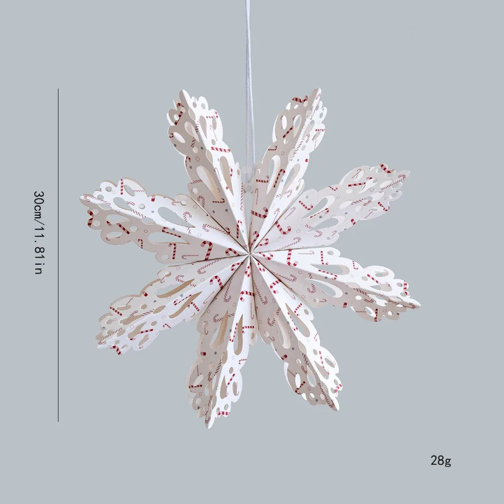 Winterster 3D Sneeuwvlok Lampenkap voor Kerstdecoratie 30 cm