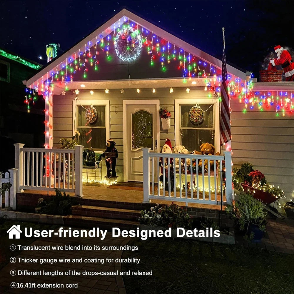 IJslicht Aurora – LED IJspegel Kerstverlichting 20 m met 480 LED's