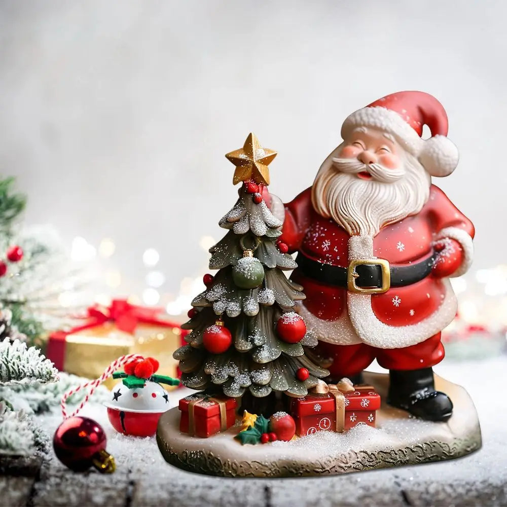 Noëlvaro – Kerstman Beeldje van Hars voor Kerstdecoratie 10 cm