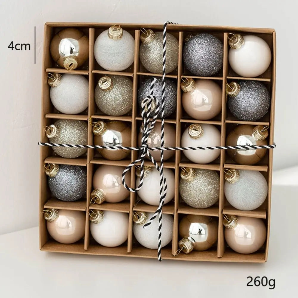 Roségoudia – Set van 25 Kerstballen van 4 cm in Roze, Rood en Goud