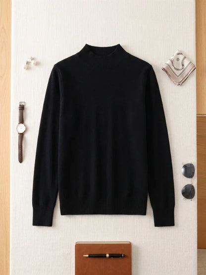 Sanne Dames Trui Hoge Hals – Tijdloos Model met Ribdetails