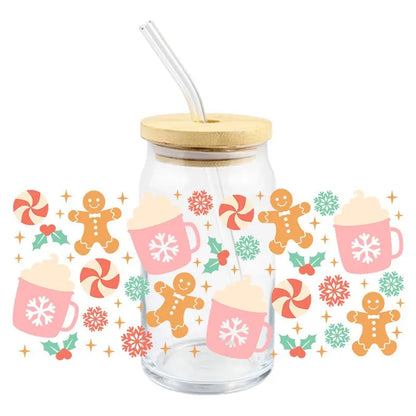 Kerststickers voor Glazen en Mokken met Peperkoekmannetje