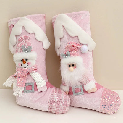 Sneeuwglans Noël – Decoratieve Kerstkous met Pailletten en Kerstfiguur