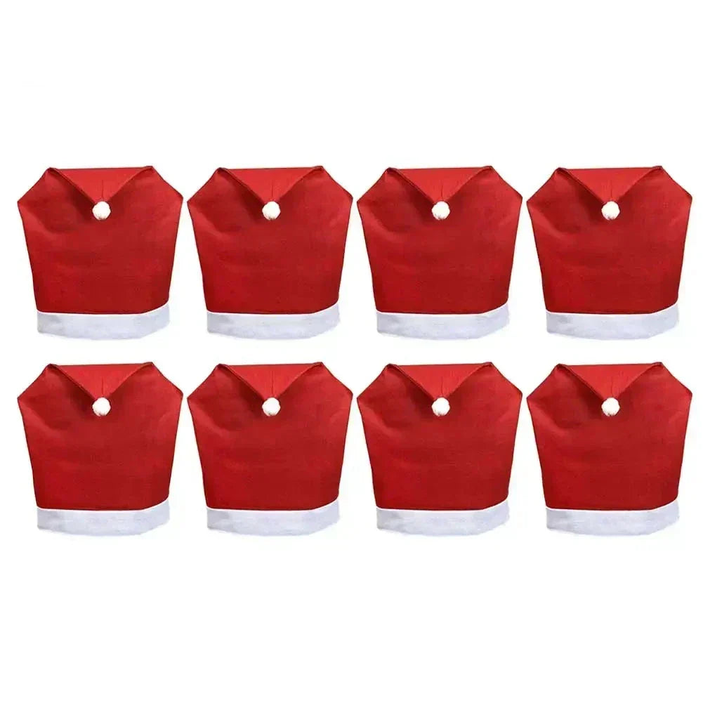 Kerstman Stoelhoes Rood-Wit, Kerstdecoratie voor Eetkamerstoelen