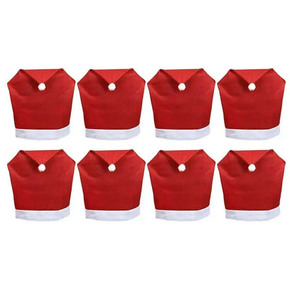 Kerstman Stoelhoes Rood-Wit, Kerstdecoratie voor Eetkamerstoelen