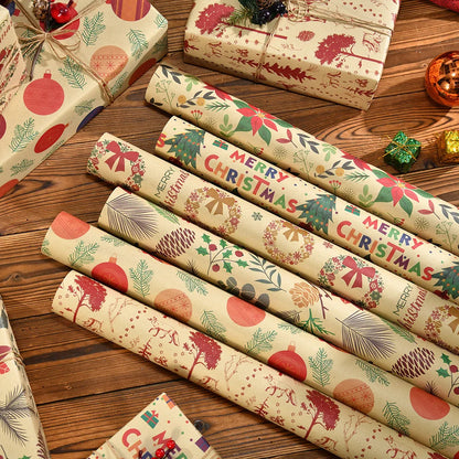 Kerst Inpakpapier – Feestelijk Cadeaupapier met Kerstmotieven 50x70 cm