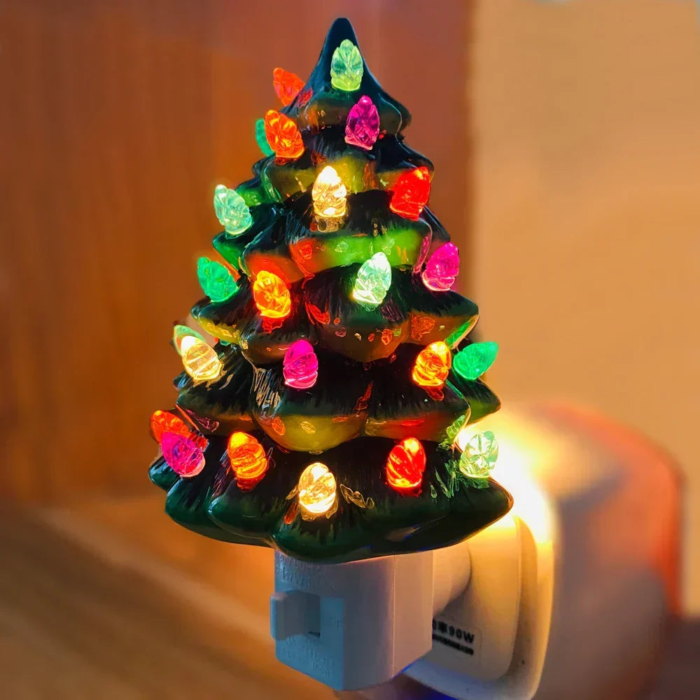 Keramische kerstboom nachtlamp - Feestelijke decoratie voor je huis