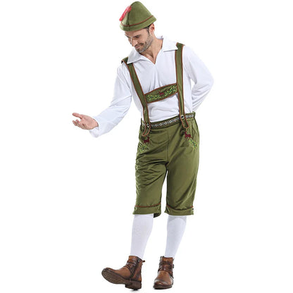 Heren Oktoberfest Kostuum Compleet met Salopette, Shirt en Hoed
