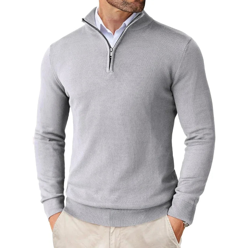 Arveno Herentrui met Halve Rits Comfortabele Gebreide Trui